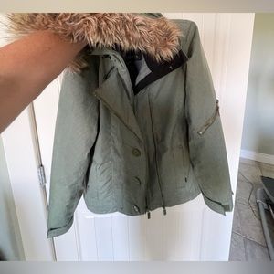 Peer Room Green Striped Parka